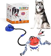 bobosogo Dog Rope Ball Interactive Tug of War Toy, Suction Cup Dog Toy Aggressive Chewers, Puppy ...