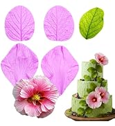Infovox Rose Flower Petal Silicone Molds Leaf Veiner Fondant Mold, for Fondant Cake Decorating, 4...
