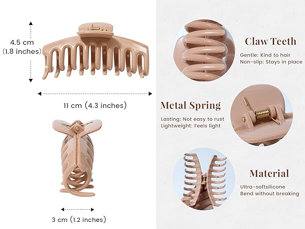 flexible claw clips for hair