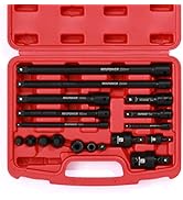 MIXPOWER 18-Piece Drive Tool Accessory Set, Includes Socket Adapters, Extensions and Universal Jo...