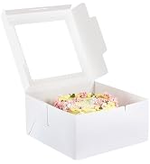 Kootek 24pcs Cake Boxes with Window, 10 x 10 x 5 Inches Bakery Boxes Treat Cookie Dessert Boxes P...