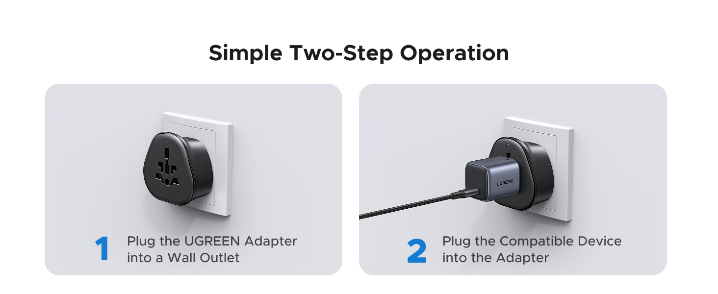 UGREEN eu plug Travel adapter