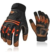 Vgo... 1-Pair High Dexterity Water Repellent Goat Leather Heavy Duty Mechanic Glove,Rigger Glove,...