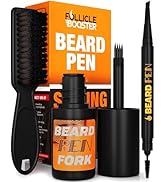 FOLLICLE BOOSTER Beard Pen Filler Styling Kit for Men - Black - 4 in 1 Complete Set with Patented...