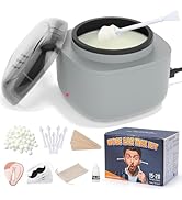 AUZEAL Nose Wax Kit Men, Mini Wax Warmer for Hair Removal, Mini Wax Kit for Noes and Ear, 100g Wa...