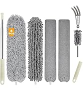 Buysenton Microfiber Duster, 8PCS Feather Duster with 100 Inch Telescoping Extension Pole, Reusab...