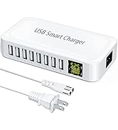 USB Charging Station, Ziwodiv 8-Port 60W/12A USB Charger Station, Multi Ports USB-A Charging Hub ...