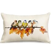 RABUSOFA Fall Pillow Covers 12x20 Inch Bird Autumn Decorations for Home Outdoor Thanksgiving Deco...