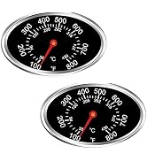 2PCs Grill Lid Thermometer Heat Indicator Replacement Temperature Gauge for Nexgrillfor Grill Mas...