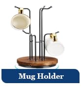HULISEN 360° Rotating Mug Tree for Large Cups, Counter Coffee Mug Holder with 6 Hooks, Metal Coff...