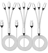 Aioneus Multi Charging Cable, (3Pack 4FT) Multi USB Charger Cable 3 in 1 Universal Nylon Multiple...