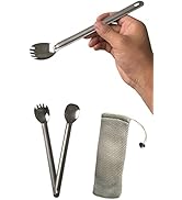 DZRZVD Titanium Long Handel Spork and Spoon, 8.6" Soup Spoon, Camping Spork and Spoon, Eco-Friend...