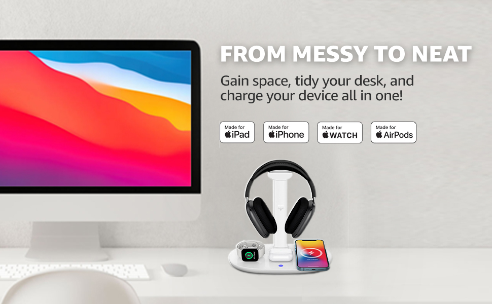 From Messy to neat, headphone holder headset holder headphone stand for desk airpods max stand