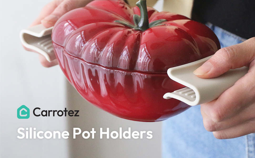 Silicone Pot Holders, Heat Resistant Pot Handle Covers for Kitchen