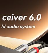 MiiTeeks 6.0 Bluetooth Receiver-Long Range Low Latency Bluetooth Receiver for Home Stereo Wireles...