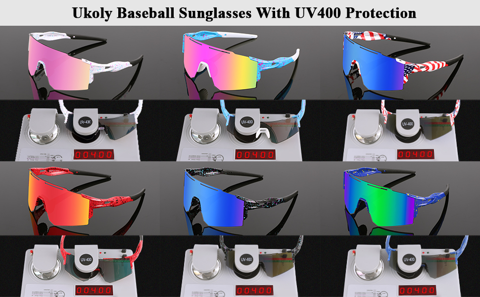 Ukoly Sports Sunglasses For Baseball Running Cycling