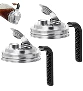 Aieve Stainless Steel Mason Jar Pour Spout Lid, 2 Pack Wide Mouth Mason Jar Pitcher Flip Cap Lids...