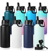 Neihepal 32oz Double Wall Insulation Water Bottle(Eight Color,8 Set)