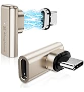 Magtame 2Pack 24Pin 240W Magnetic Right Angle USB C Male to USB C Female Adapter, 40Gbps Type C A...