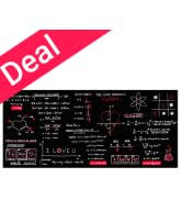iCasso Black Keyboard Mats,Cute Math Desk Mat for Women Girl,Long Computer Pad with Stitched Edge...