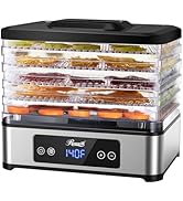 Rosewill Compact Food Dehydrator, 5 Stackable Trays with Adjustable 48H Timer and Temperature Con...