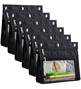 Yoeejob 1inch Expandable Pencil Pouch for 3 Ring Binder, 6 Pack Large Capacity Pencil Pouch with ...