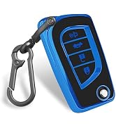 Mild East Car Key Cover for Toyota, Soft TPU Key Fob Cover Compatible with Rav4 Camry Fortuner Tu...