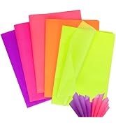 Larcenciel Fluorescent Tissue Paper Gift Wrap - 50 Sheets for Gift Bags, Packaging, Crafts - Mult...