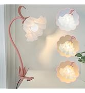 Flower Desk Lamp,LED Reading Light 360°Rotation Clip on Lamps,Vintage Flower Bedside Night Light,...