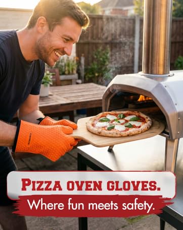 KITCHEN PERFECTION Silicone Pizza Oven Gloves -Extreme Heat Resistant Gloves