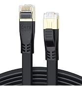 CAT 8 Ethernet Cable, 10ft High Speed 40Gbps 2000MHz 26AWG Shielded Flat Heavy Duty S/FTP CAT8 Gi...