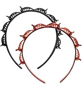 2Pcs Black and Brown Double Bangs Hairstyle Hairpin Headband With 8 Small Clips Women Double Laye...