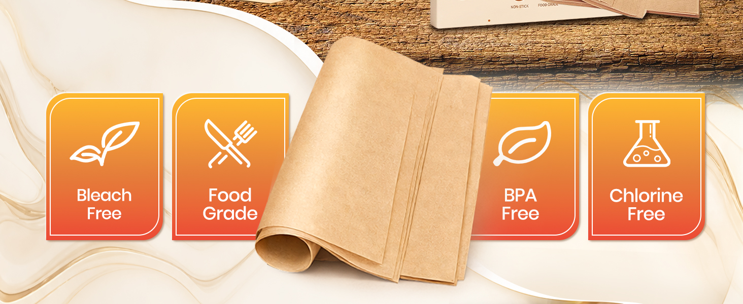 pre-cut parchment paper sheets;kitchen baking;organic parchment paper non toxic;