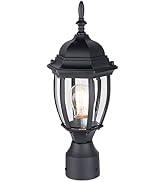 LIT-PaTH Outdoor Post Light Pole Lantern Lighting Fixture with One E26 Base Max 100W, Aluminum Ho...