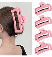 ZYTJ 5 Inche Pink Extra Large Claw Clips for Thick Hair and Long Hair, 4 Pack Xl Jumbo Claw clips...