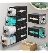 MKOSAB Qtip Holder,6 Pack Bathroom Organizer for Cotton Swabs,Balls,Pads, Floss, Hair Ties,Mini Q...
