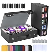UAONO Trading Card Storage Box with Commander Display, 5 Row Magic Card Box with Handle & Aluminu...