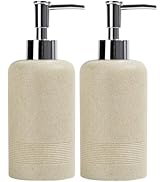YMXYJM 2pcs/Set Hand Soap Dispenser Sets - 10.8oz Refillable Resin Liquid Soap Dispensers with Ru...