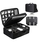Luxtude Extra Large Electronics Organizer Travel Case, Hard Shell Gear Storage Case for Charging ...