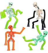 COLEGRY Halloween Pop Tubes Skeleton Fidget Toys, Telescopic Suction Cup Baby Toy, Toddlers Age 3...