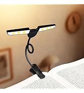 Ruoaueob Portable Clip-On Reading Lamp - Dual Lamp Heads, Eye-Protecting 3 Color Temperatures & S...