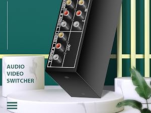 4 Way AV Switch 4 Input 1 Output RCA on off Selector Switch for Composite Audio and Video 4x1