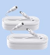 2 Pack 33ft/10M Power Extension Cable, 2PCS DC 12V Power Adapter Extension Cord 2.1mm x 5.5mm, Co...