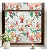 rabbitgoo Window Privacy Film, Stained Glass Window Film Decorative, 3D Rainbow Static Cling Colo...
