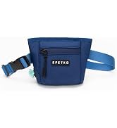 Text reads 'EPSTBQ'. Royal blue fanny pack or waist bag with front zipper pocket and adjustable blue strap.