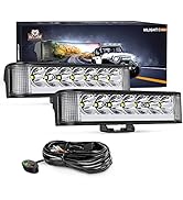 Nilight Side Shooter LED Pods with DRL 6.5 Inch 2089LM Spot Flood Combo LED Light Bar w/ 16AWG Wi...