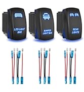Anina 3 Pack 5 Pin Rocker Switch Rear & Bumper & LED Light Bar Toggle Switch Carling Laser SPST R...