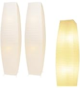 HonoDing CX00016 46 Inches Tall Living Room Paper Lamp with White Paper Shade, On/Off Foot Switch...