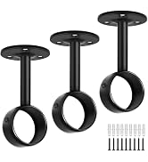 TOKPLNU Ceiling Curtain Rod Brackets, Heavy Duty Curtain Rod Holders for Wall, Stainless Steel, 3...