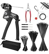 ZyCooom Stainless Steel Zip Ties Gun Kit with 304 Metal Zip Ties Heavy Duty | 250PCS Epoxy Coated...